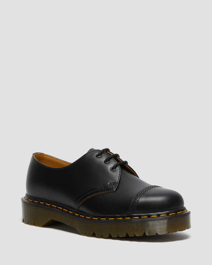 Dr. Martens 1461 Bex Toe Cap Vintage Naisten Juhlakengät - Mustat Kengät [482-QHCIPM]